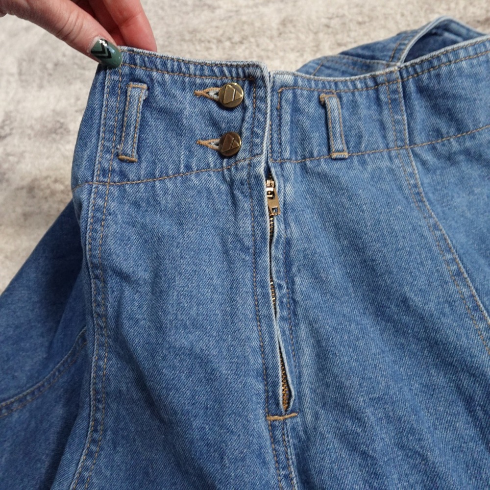 LizWear Vintage 90's Denim Maxi Skirt Button Waist A-Line Full Sweep Blue Size M - Picture 7 of 10